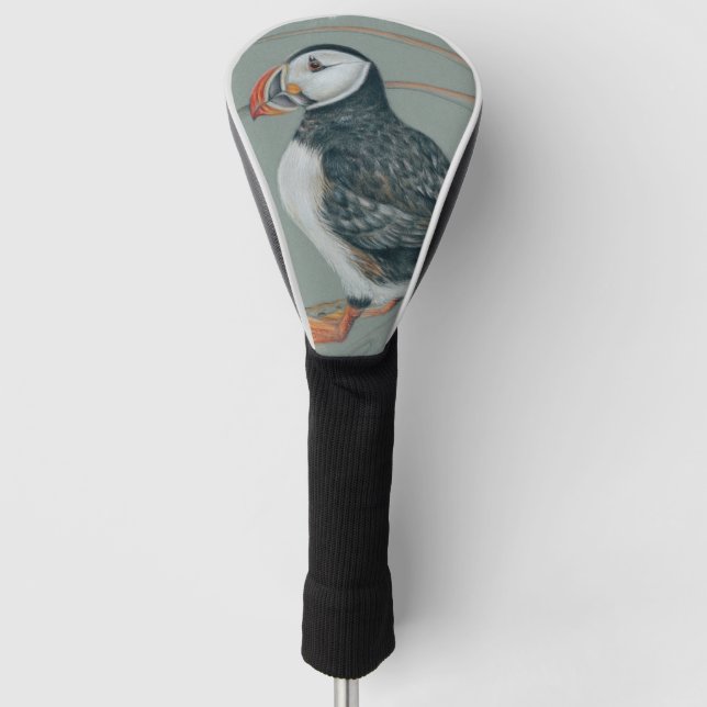 Atlantischer Puffsänger Art Zeichnend Golf Headcover (Vorderseite)