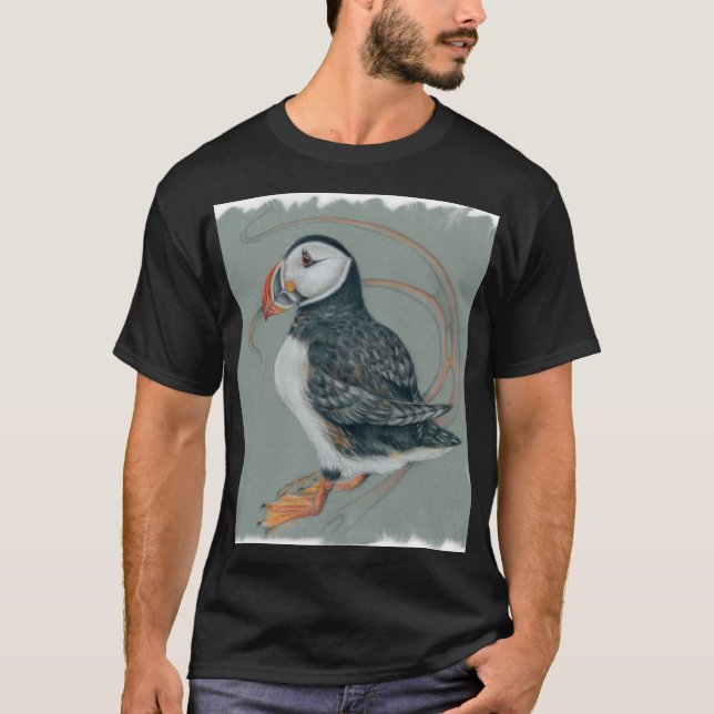 Atlantischer Puffsänger Art Zeichnend T-Shirt (Vorderseite)
