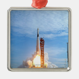 Atlas Agena Ziel-Fahrzeugstart für Zwillinge 11 Silbernes Ornament