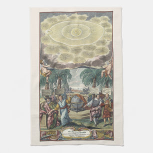 Atlas Coelestis von Doppelmaier, Vintage Astronomi Geschirrtuch