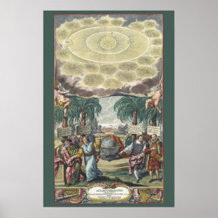 Atlas Coelestis von Doppelmaier, Vintage-Astronomi Poster