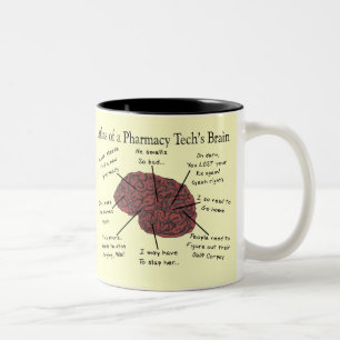 Atlas des Gehirns einer Apotheken-Technologie Zweifarbige Tasse