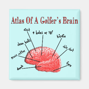 Atlas des Gehirns eines Golfspielers Magnet