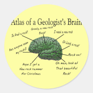 Atlas eines Geologen's Brain Funny Gifts Runder Aufkleber
