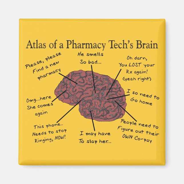 Atlas eines Pharmacy-Tech-Gehirns Magnet (Vorne)