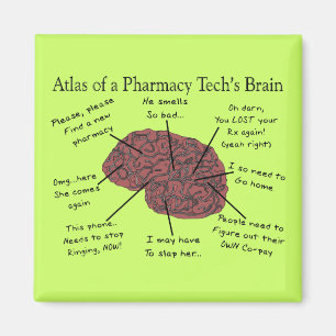 Atlas eines Pharmacy-Tech-Gehirns Magnet