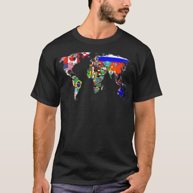 Atlas für das Flaggenland der Weltkarte  T-Shirt (Vorderseite)