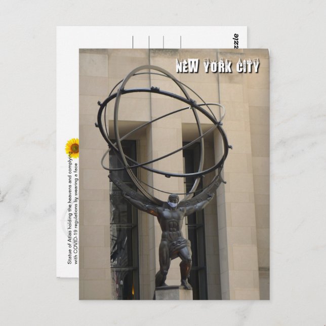 Atlas Holding the Heavens - NYC V Postkarte (Vorne/Hinten)