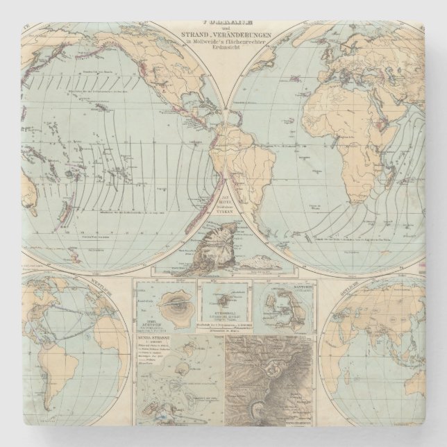 Atlas-Karte Thatigkeit DES Erdinnern Steinuntersetzer (Vorderseite)