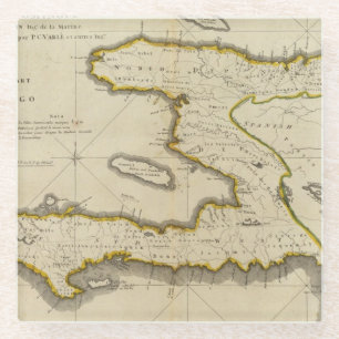 Atlas-Karte von Haiti Glasuntersetzer