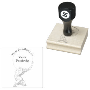 Atlas Man Sketch Vintag Illustration Gummistempel