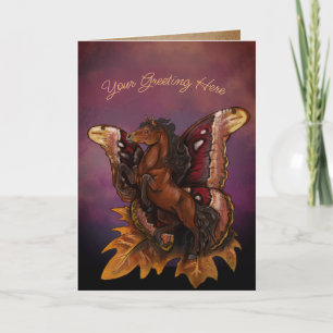Atlas Moth Fairy Horse Feiertagskarte