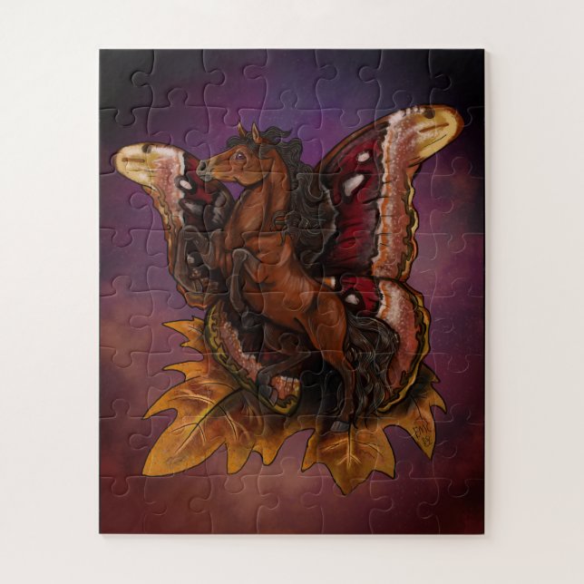Atlas Moth Fairy Horse Poster Puzzle (Vertikal)