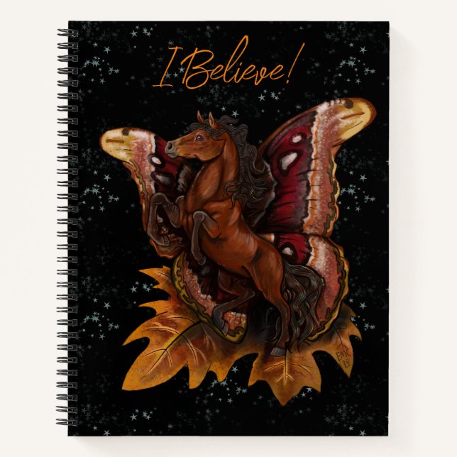 Atlas Moth Fairy Horse Sketchbook Notebook Notizbuch (Vorderseite)