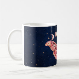 Atlas Moth Night Sky Cosmos Moon Phase | Boho Art Kaffeetasse