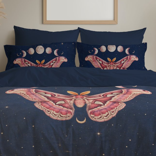Atlas Moth Night Sky Cosmos Moon Phase | Boho Art Kissenbezug (Von Creator hochgeladen)