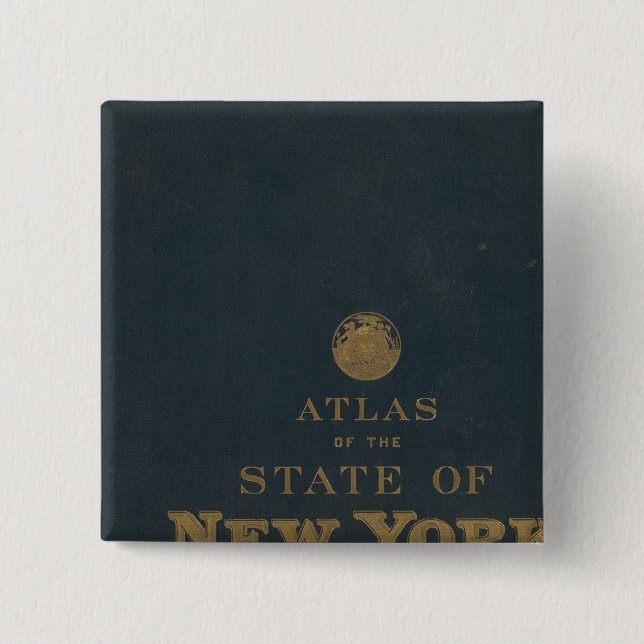Atlas New Yorker Staat Button (Vorderseite)