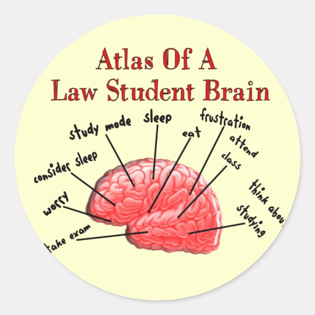 Atlas of Law Student Brain Runder Aufkleber (Vorderseite)