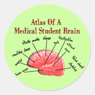 Atlas of Medical Student Brain Runder Aufkleber
