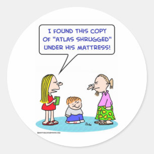 Atlas schrumpfte einen Rand unter Matratze Runder Aufkleber