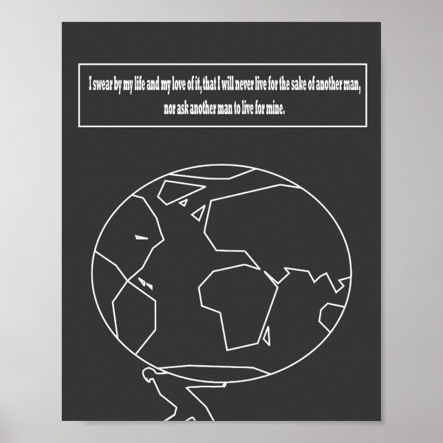 Atlas Shrugged Zitat Poster (Vorne)