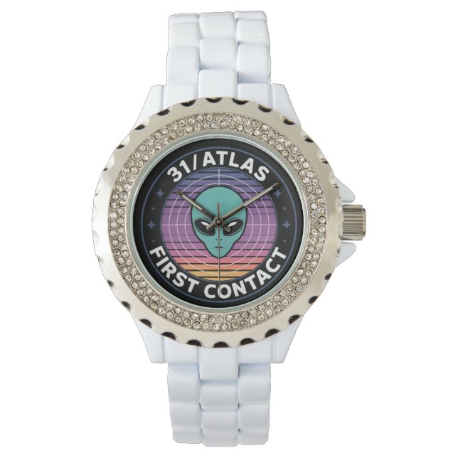 Atlas Space Christmas Retro Humor 2025  Armbanduhr (Vorderseite)