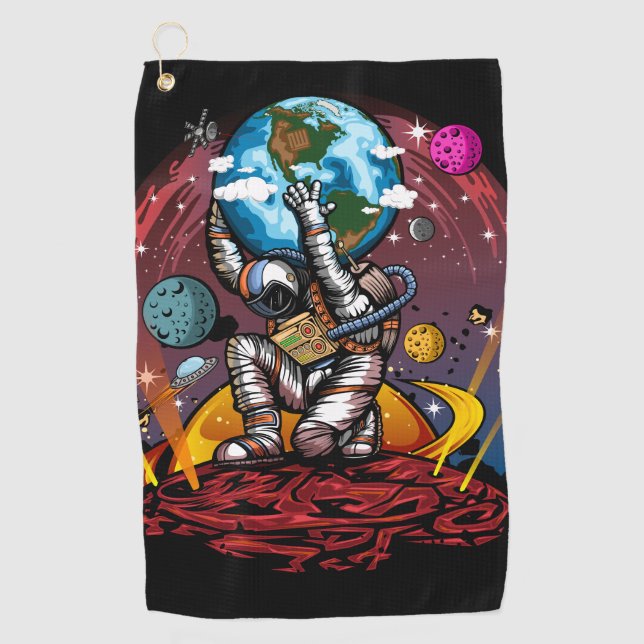 Atlas Space Man Golfhandtuch (Vorderseite)