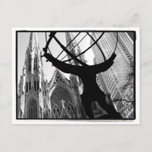 Atlas & St. Patrick's Cathedral Postkarte