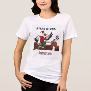 Atlas-Storch Marokko Fußball 2026 Sportmaskottchen Tri-Blend Shirt