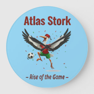 Atlas-Storch Marokko Fußball-Maskottchen - Aufstie Große Wanduhr