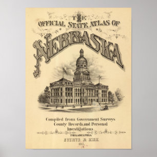 Atlas-Titelblatt von Nebraska Poster