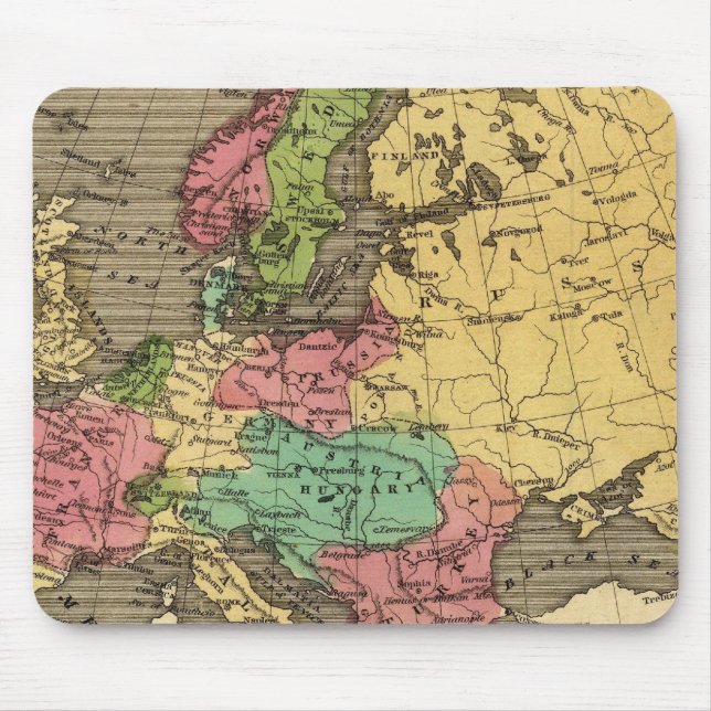 Atlaskarte Europa Hand Mousepad (Vorne)