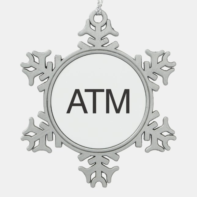 Atm Schneeflocken Zinn-Ornament (Vorderseite)
