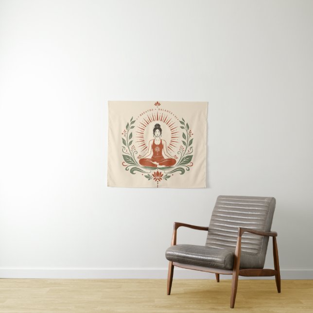 Atme Balance Sei Achtsamkeit Poster Wandteppich (Beispiel (Horizontal))