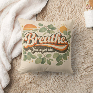 Atme, Du Schaffst Das Retro-Natur-Design Kissen