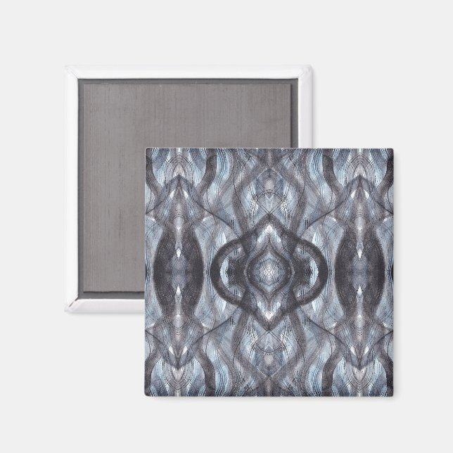 Atme dunkelblaue abstrakte Aquarellkunst Magnet (Vorderseite/Rückseite)