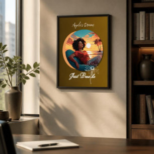 Atme einfach afroamerikanische Frau Poster
