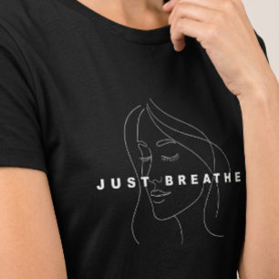 Atme Einfach Damen T-Shirt   Elegante Linienkunst