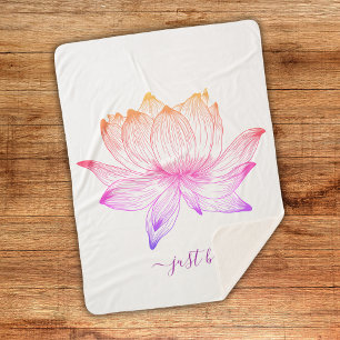 Atme einfach Regenbogen-Lotus-Blumen-Linienkunst Sherpadecke