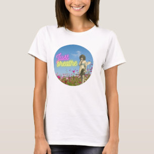 Atme einfach Vintage-Engel veränderte Kunst Magnet T-Shirt