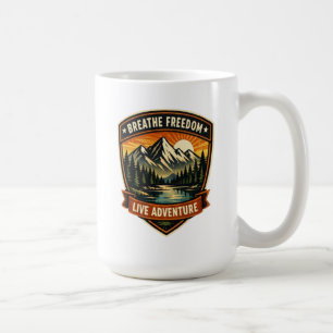Atme Freiheit ein, lebe das Abenteuer Kaffeetasse