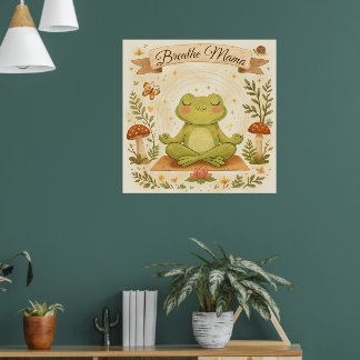 Atme Mama Süßer Frosch Achtsamkeitskunst Poster