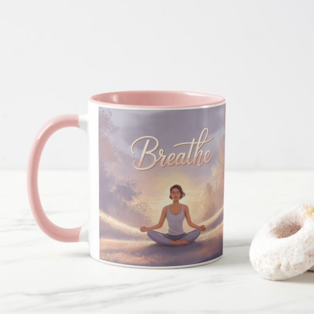 Atme Meditationsbecher Lavendel Himmel Tasse (Mit Donut)