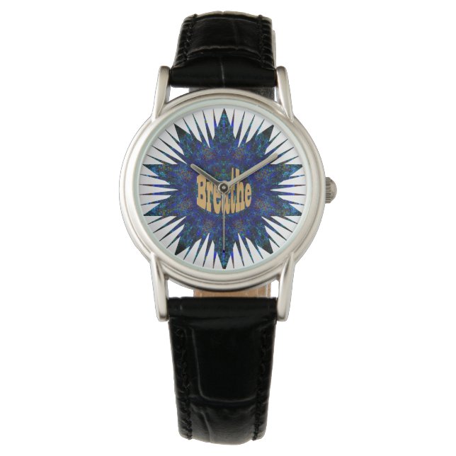 Atmen, auf Blue Boho Star Armbanduhr (Vorderseite)