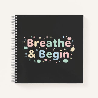Atmen & Beginnen Pastell-Notizbuch Notizbuch