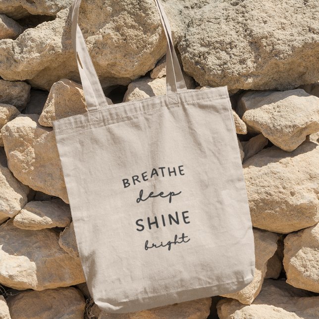 Atmen Deep Shine Bright Yoga Meditation Geschenk Tragetasche (Shop now and infuse your practice with purpose.)