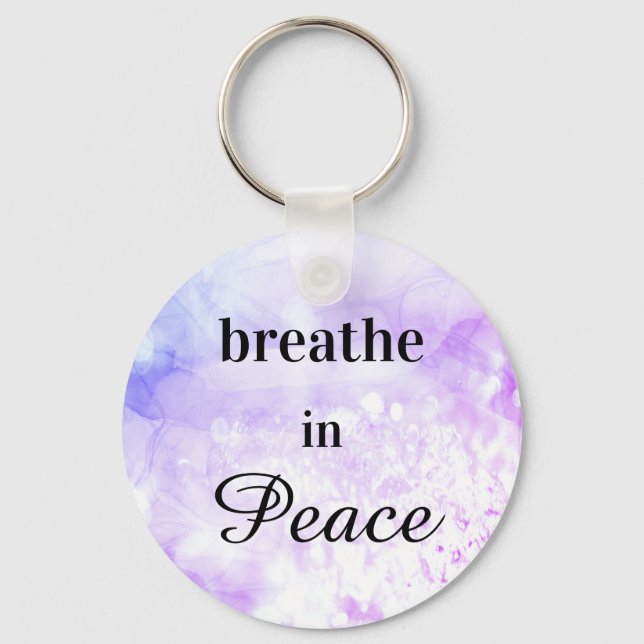 *~* atmen in Peace Ombre Pink Lila Wasserfarbe Schlüsselanhänger (Vorderseite)