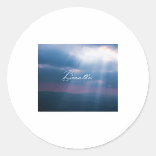 atmen runder aufkleber