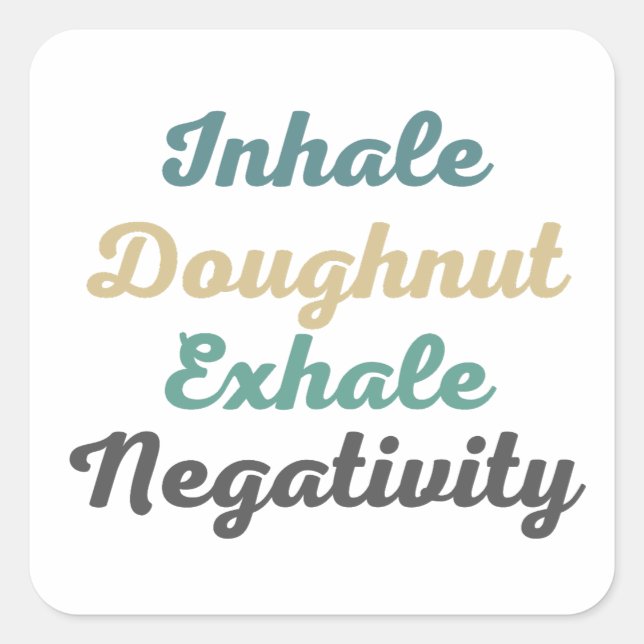Atmen Sie Doughnut Exhale Negativity Stickers ein (Vorderseite)