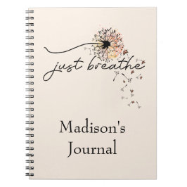 Atmen Sie einfach das Dandelion Butterfly Notebook Notizblock